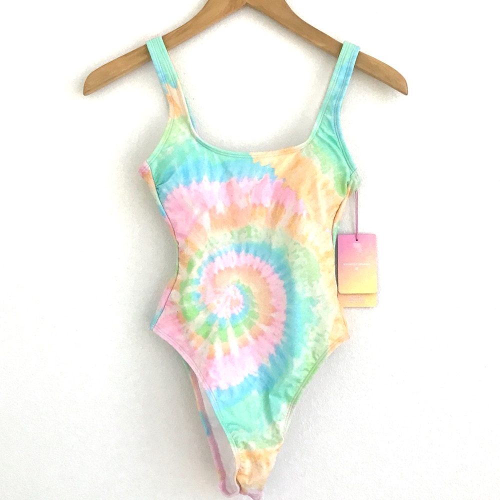 Stoney Clover for target tie dye cheeky high leg one piece swimsuit